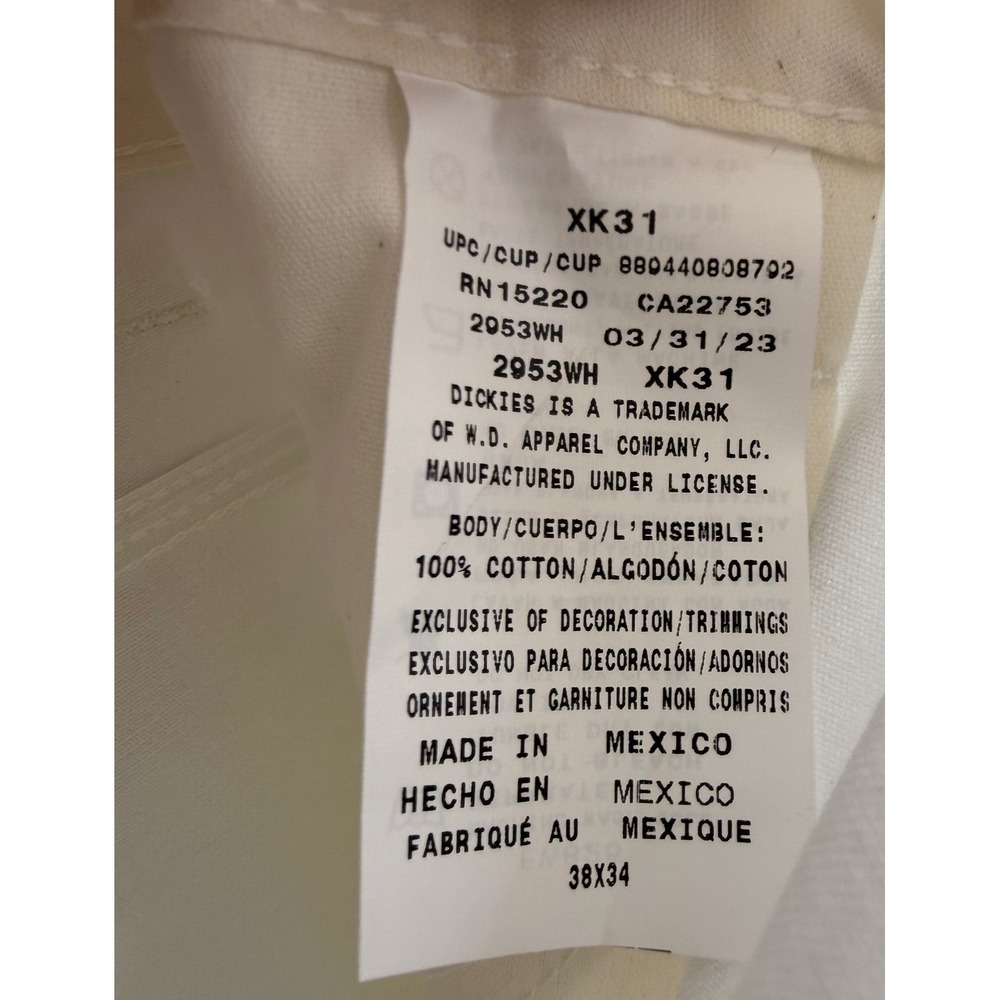 Dickies Men's 38 Painter Utility Pants White Relaxed  Hammer Loops Tool Pockets - Picture 8 of 10